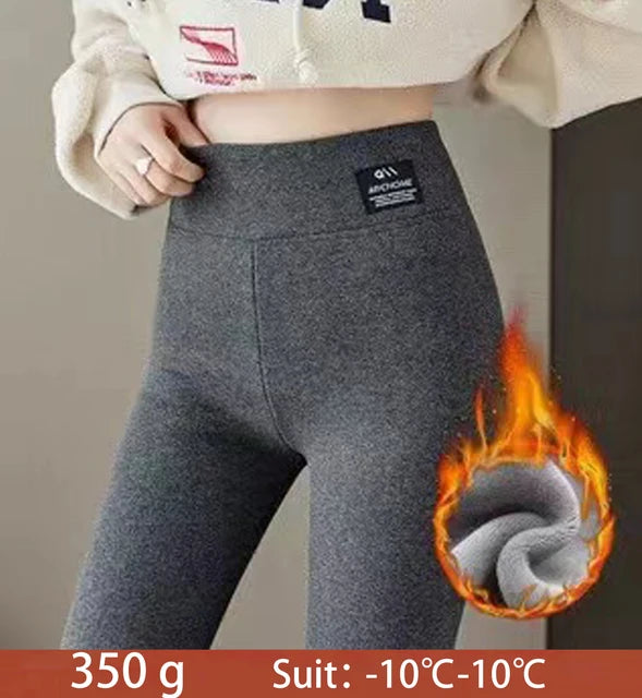 "Stay Warm, Look Hot: High-Waist Winter Fleece Leggings!"