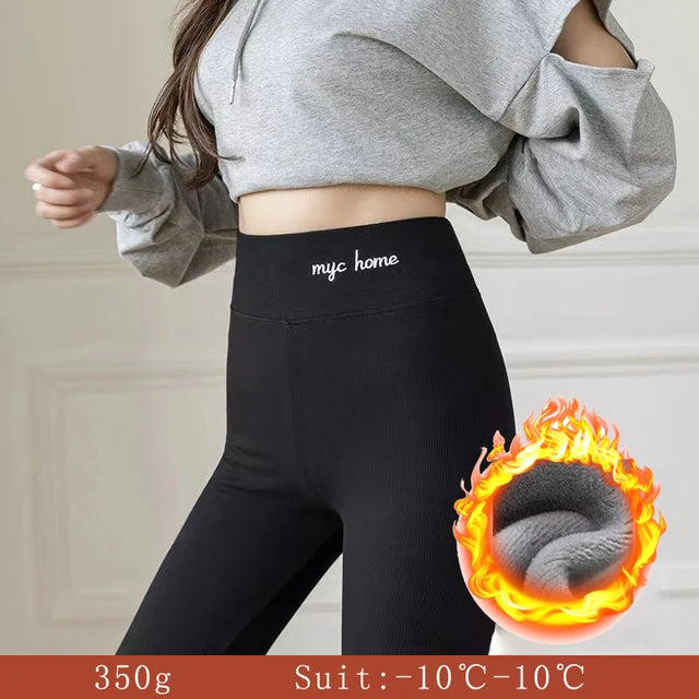 "Stay Warm, Look Hot: High-Waist Winter Fleece Leggings!"