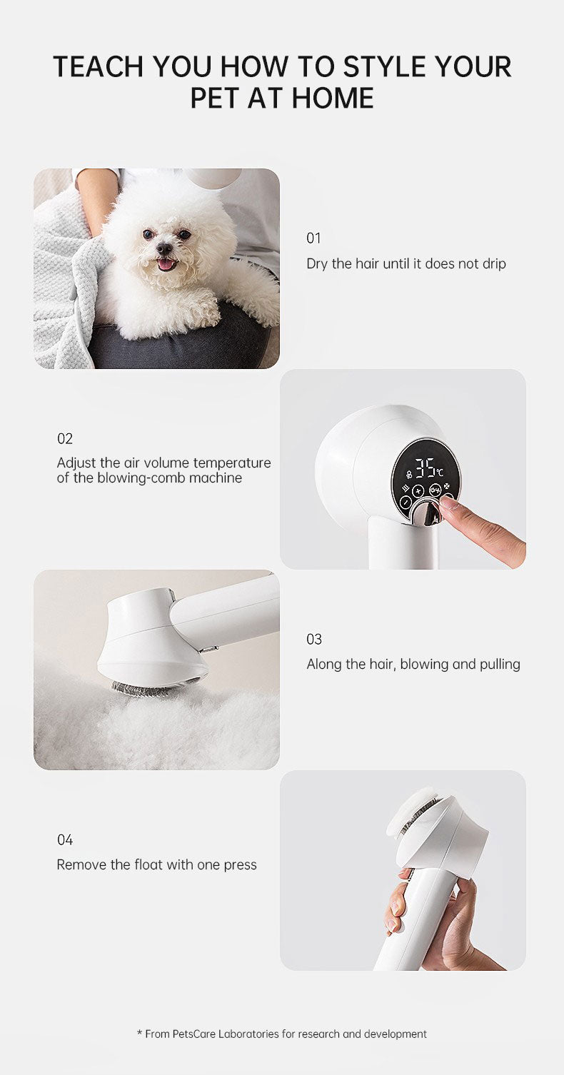 Smart Pet Hair Dryer, Grooming Hairdressing For Dogs, Cats and Bunnies